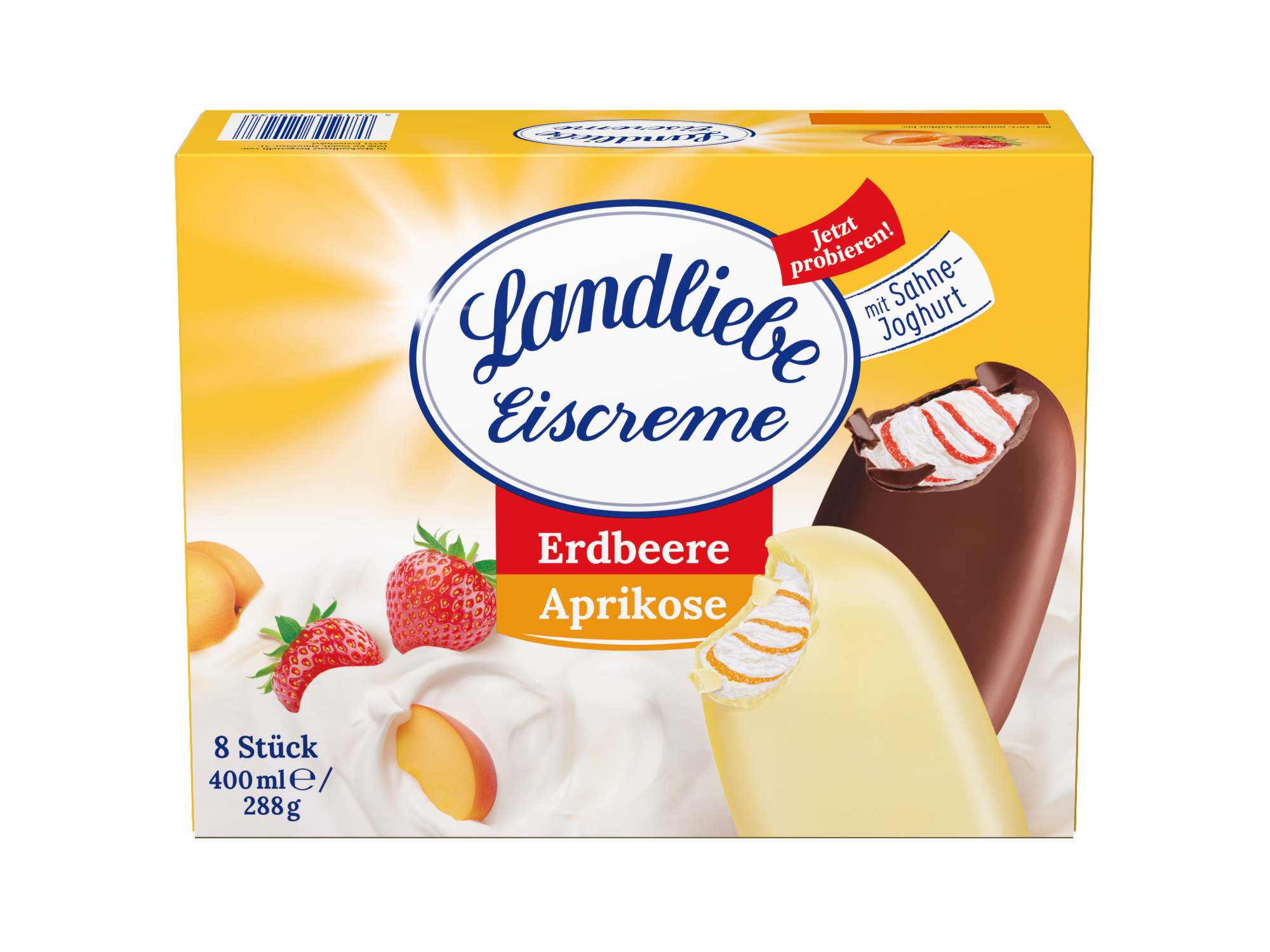 Landliebe Stieleis Erdbeere-Aprikose 8x50ml